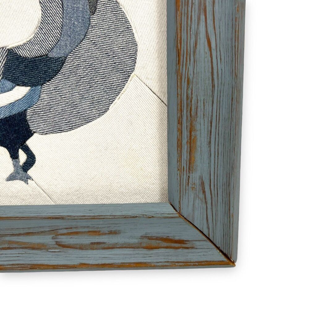 Handmade Rooster Fabric Collage Framed Artwork Patchwork - Picture 6 of 16